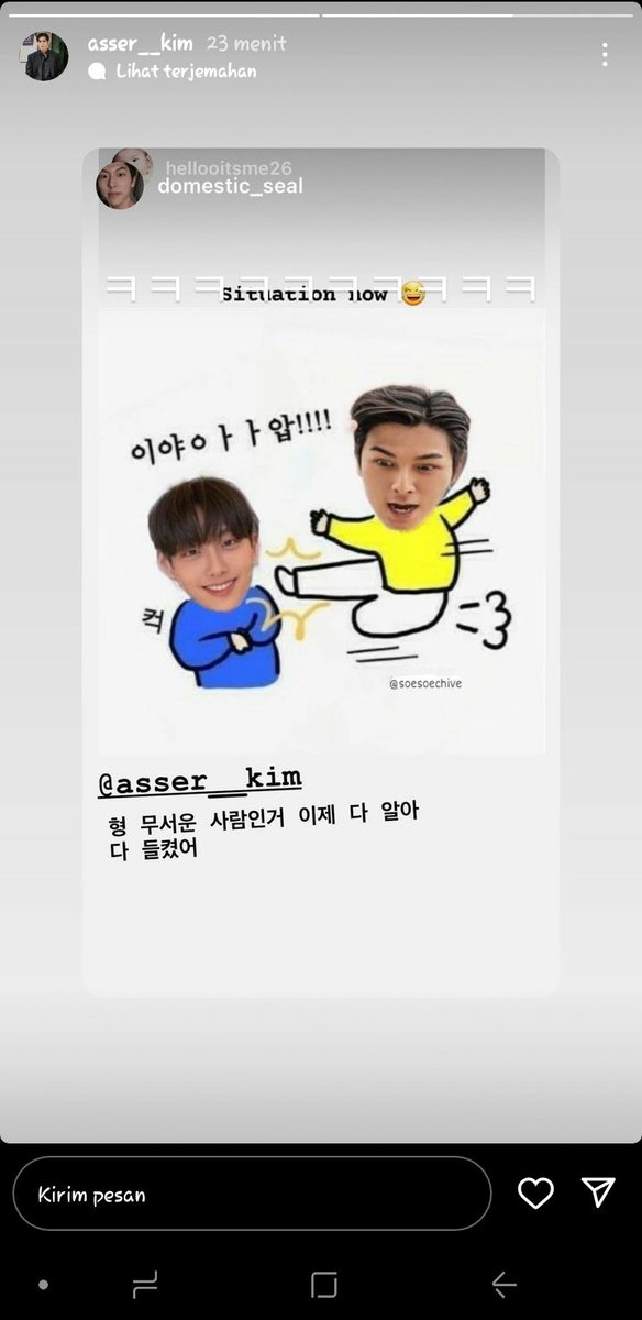 AquariusGirl046's tweet photo. Hanbin asser igs
Hanbin :bro sekarang aku tau kau orang yang menakutkan aku dengar semuanya
Sejun : hahahhaha
Ngakakkk bett njir lu bedua udah kaya tom&jerry🤣🤣🤣
#soesejun #SinglesInferno2 https://t.co/UwEVSLGX0l