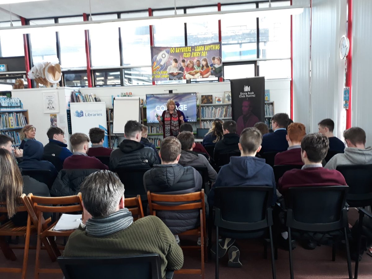 clarelibrary's tweet photo. A round-up of photographs of #ClareLibraries Teen Week 2023 in collaboration with #EBCF2023 at Ennistymon Library.
#LibrariesIreland #FightingWords #WritingWorkshops
#TeenWeek #EnnistymonVS #EnnistymonLibrary https://t.co/Z4OZ92QL1b