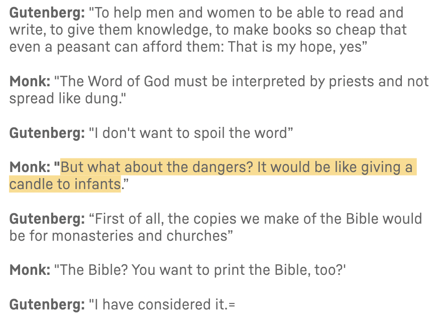 OpenMedFuture's tweet photo. Another #OpenSource #AI skeptic with a Google background - reminds me of the Vatican warning Gutenberg about democratizing knowledge. Any guesses on what happened next? #TechHistory #DemocratizationofAI" @hippoai source:https://t.co/7sOt0bvanj https://t.co/waDCUaZ7uh