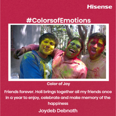 D_Upadhyay1's tweet photo. Congratulations for Holi Celebration #ColorsofEmotion
https://t.co/RcGhMji7Zq @Hisense_IND
Friends forever. Holi brings together all my friends once in a year to enjoy, celebrate and make memory of the happiness
@BimalenduSen
@deepakgurunath
@UncleSam_Speaks
@SunilN_Speaks https://t.co/RDKHiIWCzN