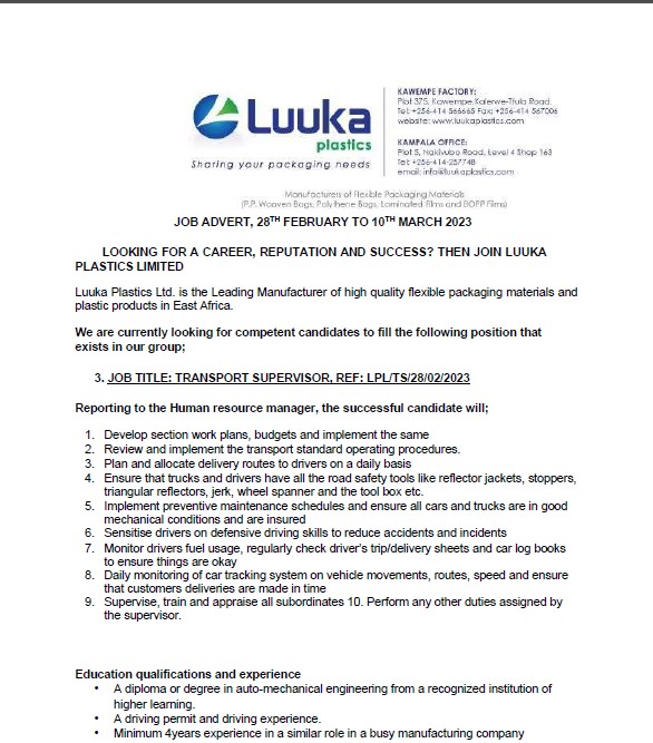 'We Are Hiring! 
#HumanResources 
#salesExecutive

Apply Now 
luukaplastics.com/careers/