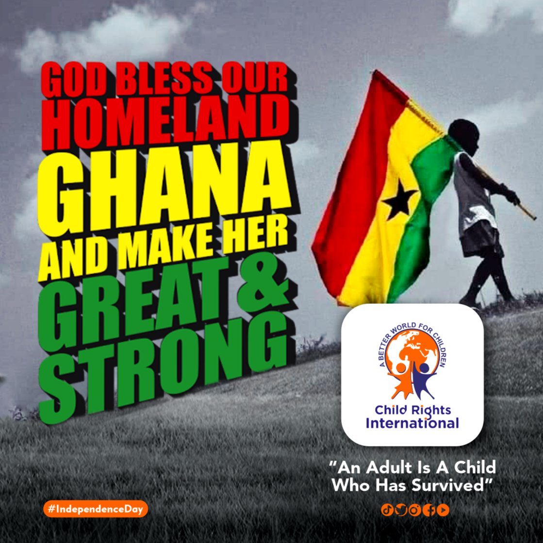 GOD BLESS OUR HOMELAND #GHANA AND MAKE HER GREAT AND STRONG!

#HappyIndependenceDay2023
#Children
#crighana
#GhanaMonth 
#GhanaAt66
#AnAdultIsAChildWhoHasSurvived