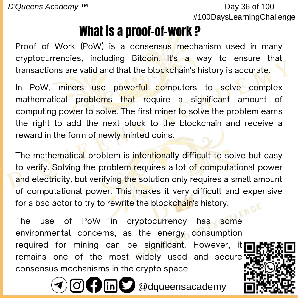 Day 36 Of 100

#100DaysLearningChallenge  #dqueensacademy #Web3 #crypto #Decentralization #learn #trending #Crypto #project #eth #proofofwork

A thread 0/4