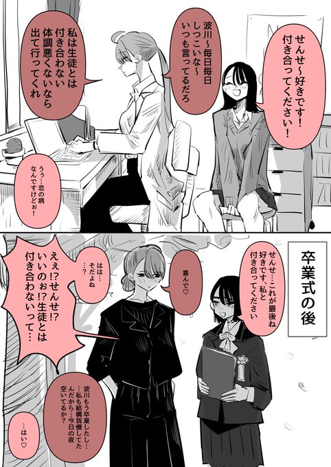 卒業式なので大好きな先生に最後の告白をした結果…百合 