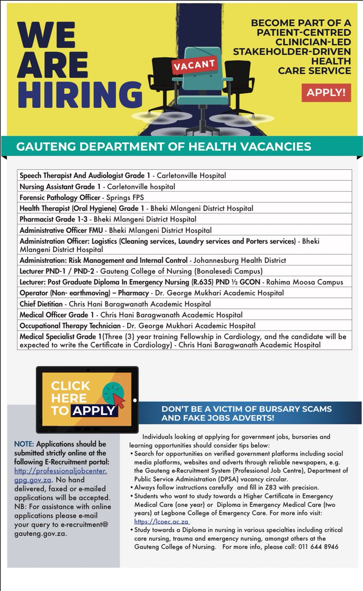Gauteng Health on Twitter "Gauteng, nasi ispani. Register and apply