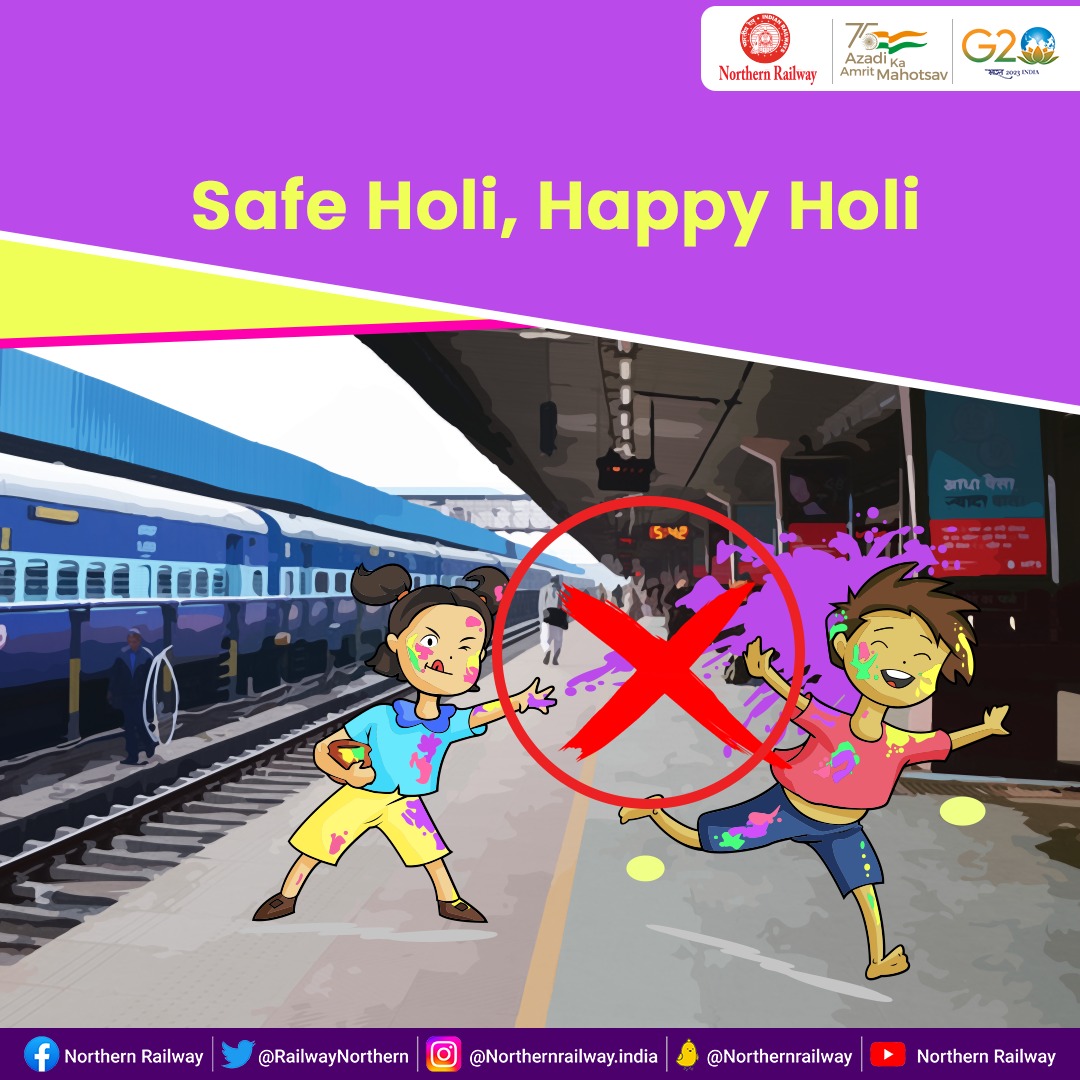 Northern Railway on Twitter "RT drm_fzr Take special care of your children this Holi! Playing
