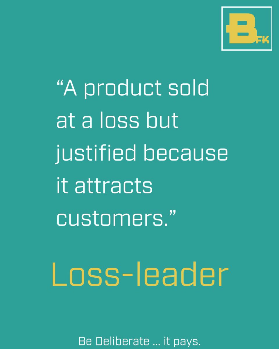 A business word to know. The product, service or idea may only end up bringing more customers than making any profit. 

#lossleader #morecustomers #businessschool #mba #bedeliberate #burstforth #consultinglife #solvingproblems #present #future #personality #skills #experience #AI