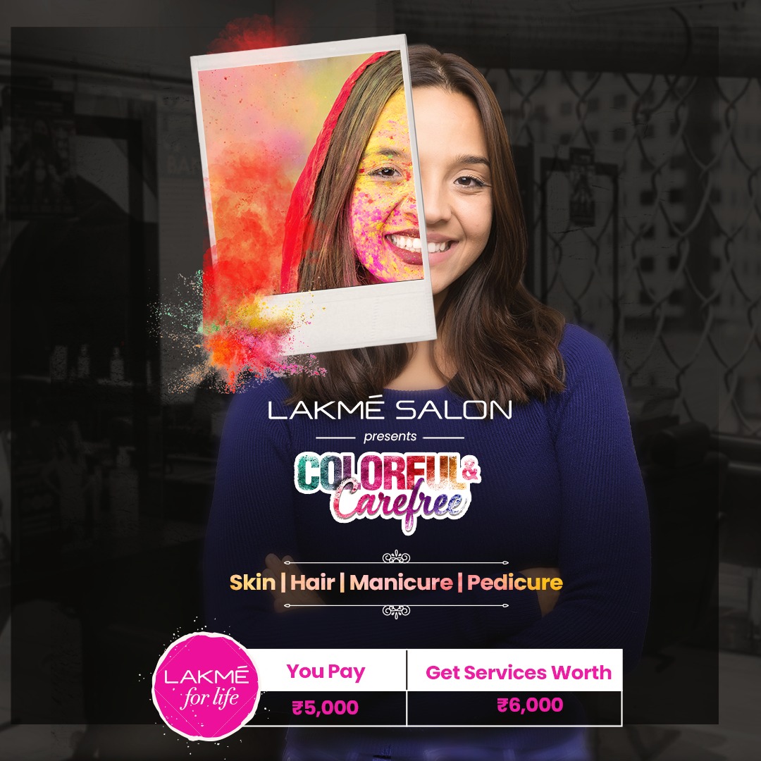 Make Lakmé Salon your calm after a chaotic Holi. Timeout and tap into our Holi after-care services to rejuvenate your skin.
Book your appointment today.

#LakméSalon #Holi #Holi2023 #Trendsetter #HappyYou #SkinCare #HairCare #NailCare #Manicure #Pedicure #LakmeforLife
