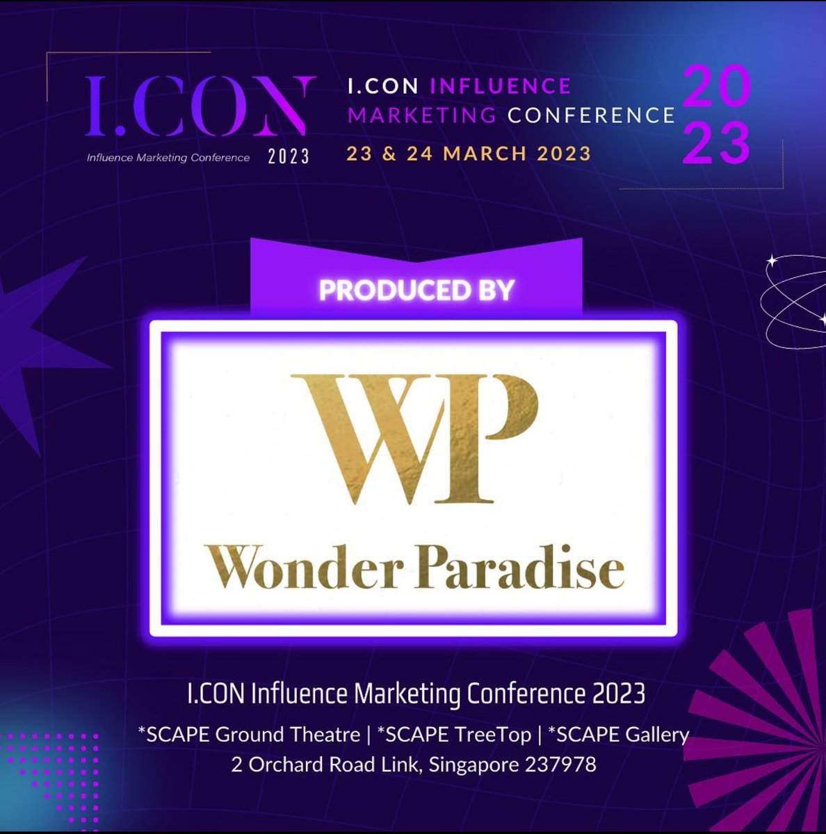 influenceMarcon's tweet photo. Thank you to our official Event Producer, Wonder Paradise! @wonderparadiseinternational

Be Part #ICON2023 the biggest Influence Marketing Conference in Singapore
Grab your ticket NOW🎟️
Link in Bio

#icon2023 #influencemarcon2023 #creators #speakers #workshops https://t.co/KwwoDAa1Is