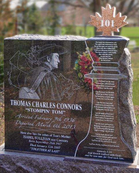 scotturner's tweet photo. Remembering Stompin Tom who died 10 years ago today - March 6, 2013. Gravestone in Erin Ontario where he was living since 1975. https://t.co/Qb4zrav3yG