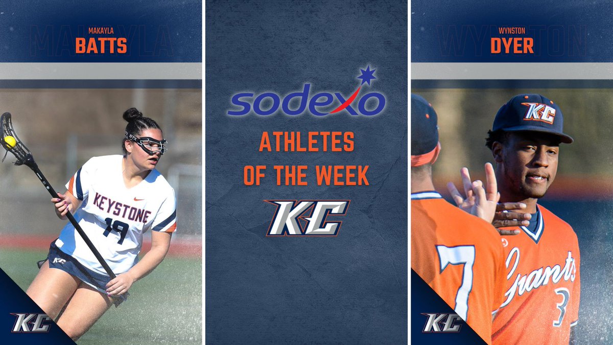 KCGiants's tweet photo. Congrats to our Sodexo Student-Athletes of the Week; Makayla Batts (WLAX) + Wynston Dyer (BASE)! https://t.co/8yL6KgEIJ1