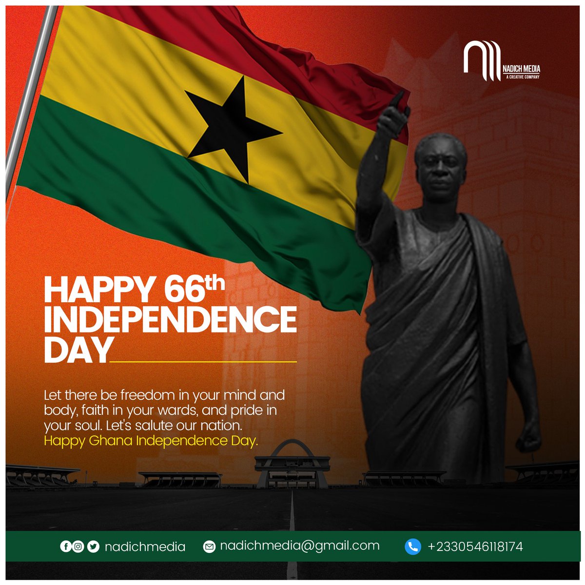 nadichmedia's tweet photo. Happy Independence day 🇬🇭
#creativity
#digitalcommunications
#branding https://t.co/RV7xbS116I