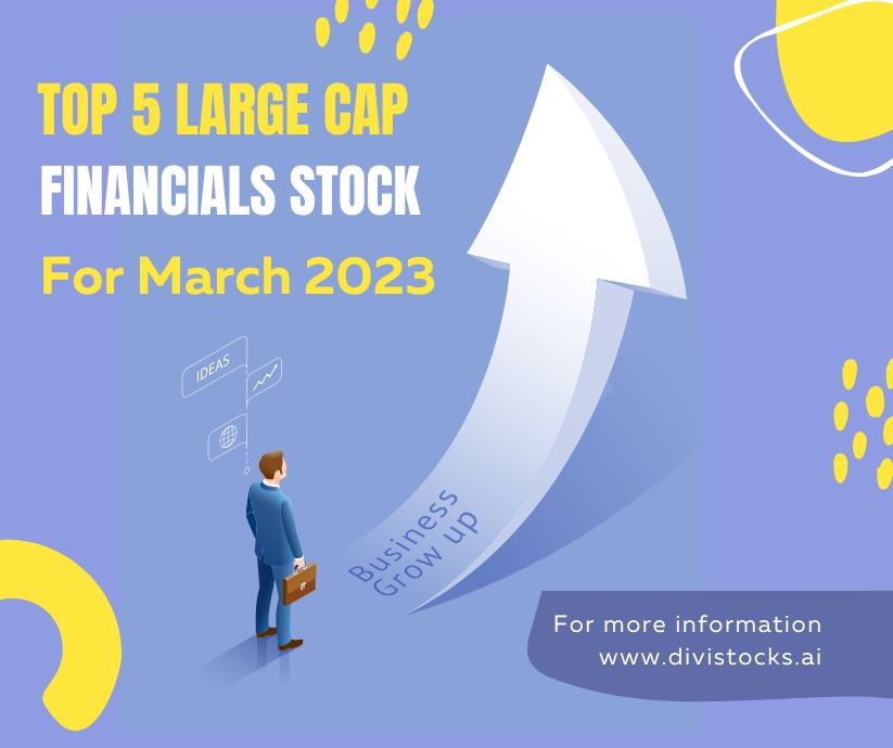 Don't miss out on potential investment opportunities in the financial sector. Our latest analysis reveals the top 5 large cap financial stocks to watch in March 2023. 
Click👉:tinyurl.com/vaz5rjcu

#LargeCap #FinancialStocks #Top5 #March2023 #Investing #MarketAnalysis