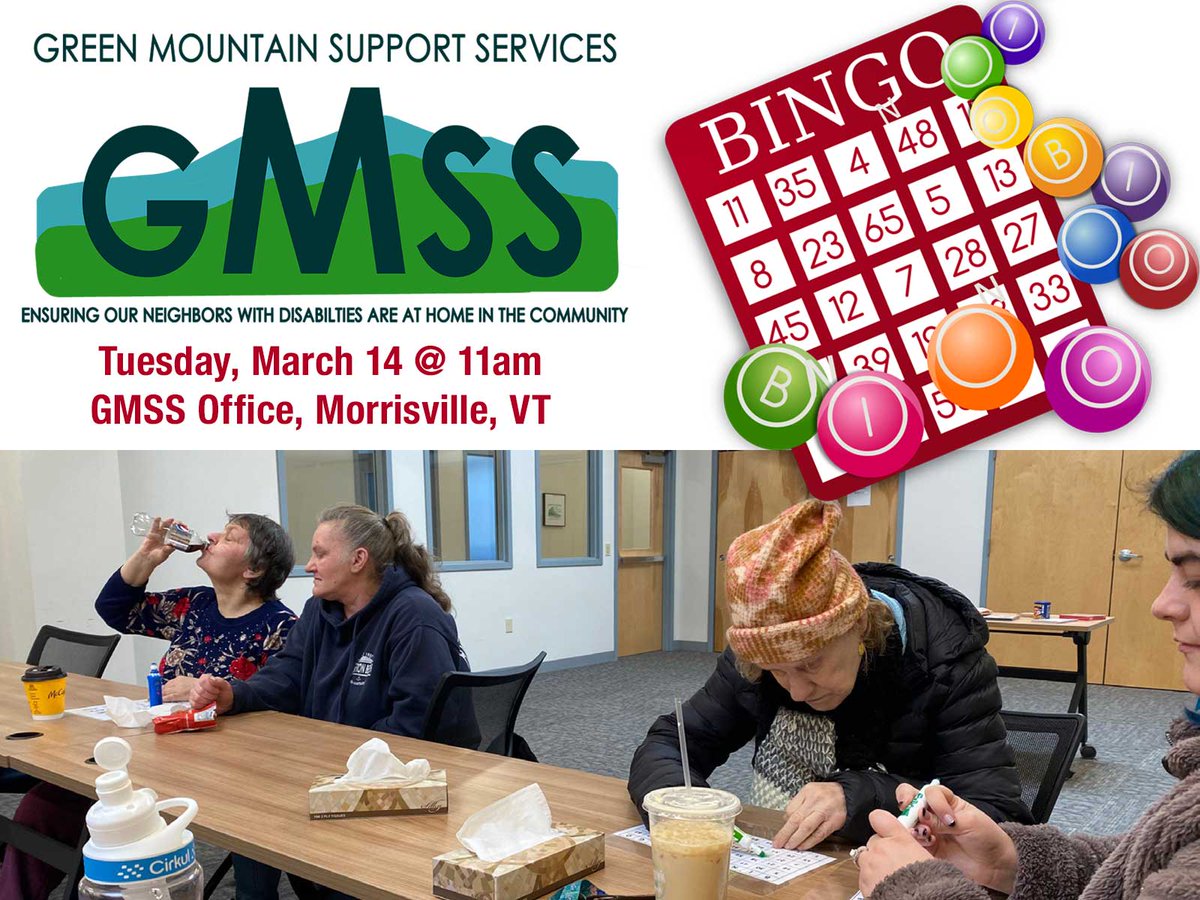 GMSSVT's tweet photo. Join us in our #GMSS Morrisville office for #BINGO! 
March 14th at 11am
Everyone is welcome to play! https://t.co/PX6qLtpGVl