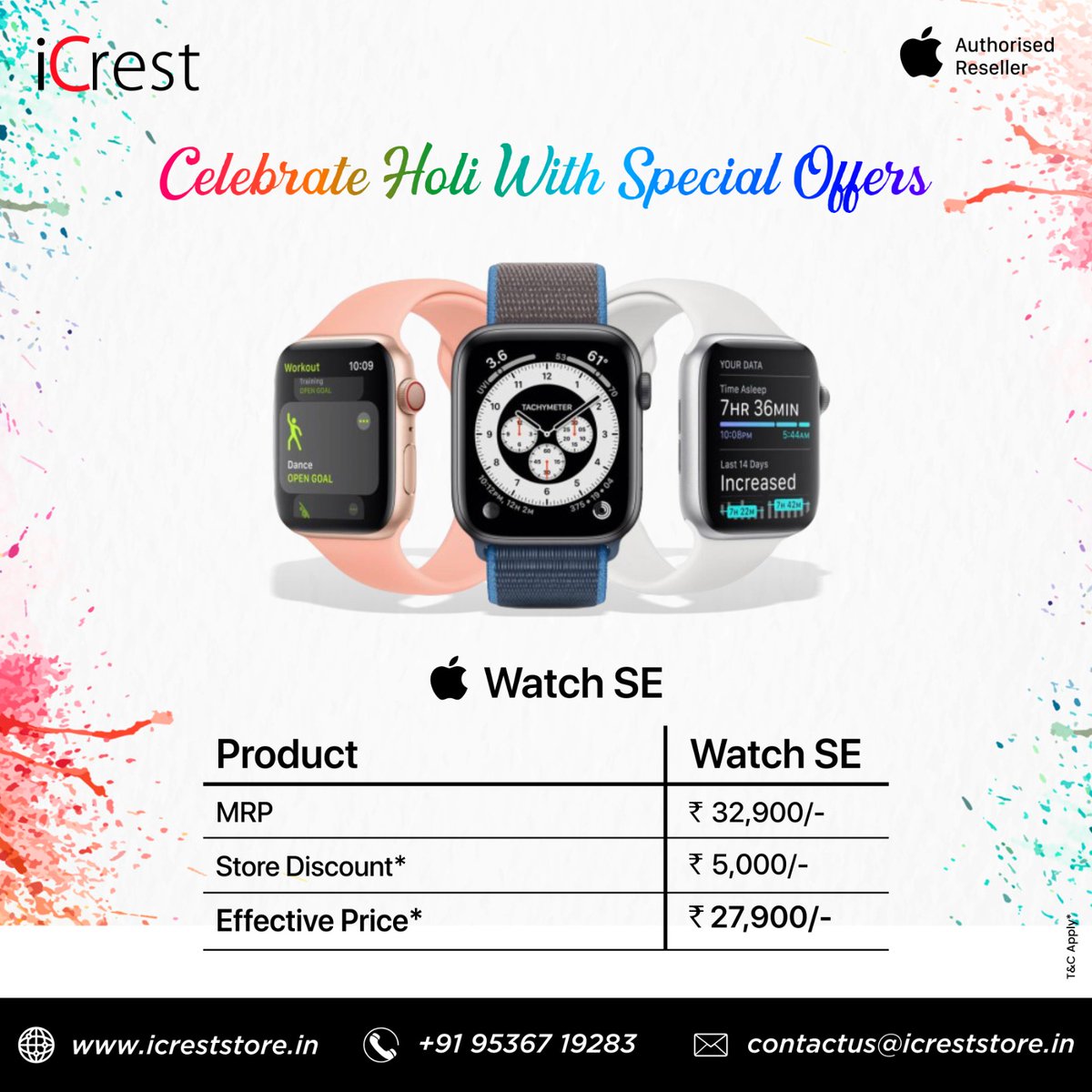 icrestofficials's tweet photo. Celebrate holi with Apple!
Celebrate holi with iCrest!
Get your hands on the magical Apple devices!
Switch to Apple, it's better
.
.

#AppleAuthorizedReseller #Apple #AppleIndia #AppleProduct #AllThingsApple #MacBook #MacBookAir #MacBookAirM1chip
#ExchangeOffer https://t.co/TvgzqSbOcg