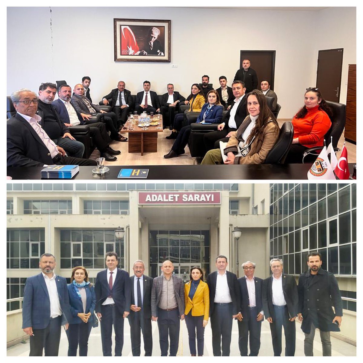 CHP Hukuk Komisyonu üyeleri olarak Osmaniye’de yürütülen soruşturmalara ve yargılamalara dair bilgi almak üzere #Osmaniye Baro Başkanı Mehmet Karakoç ve yönetimini ile Osmaniye Cumhuriyet Başsavcılığı’nı ziyaret ettik. <a href="/herkesicinCHP/">CHP 🇹🇷</a> <a href="/BarosuOsmaniye/">Osmaniye Barosu</a>