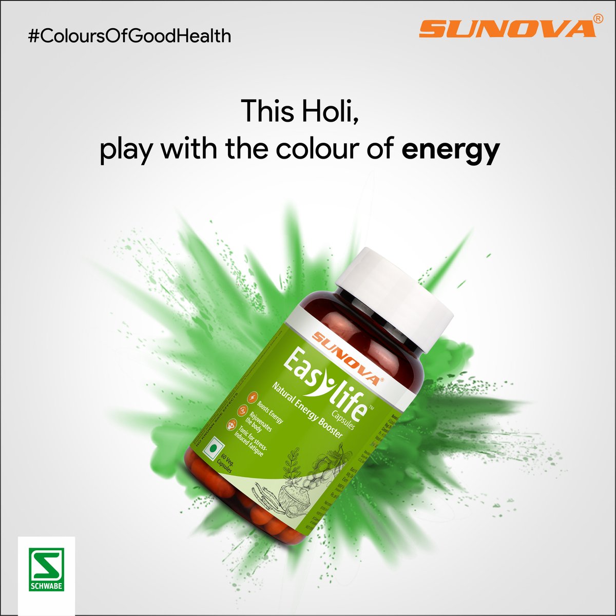 sunova_products's tweet photo. Keep up your energy throughout Holi celebrations with Sunova Easylife.

#coloursofgoodhealth #easylife #energybooster #restoreenergy #SunovaProducts #supplements #multivitamins #allnatural #healthylife #vegan  #healthylifestyle #herbal https://t.co/eldMnKTh6w