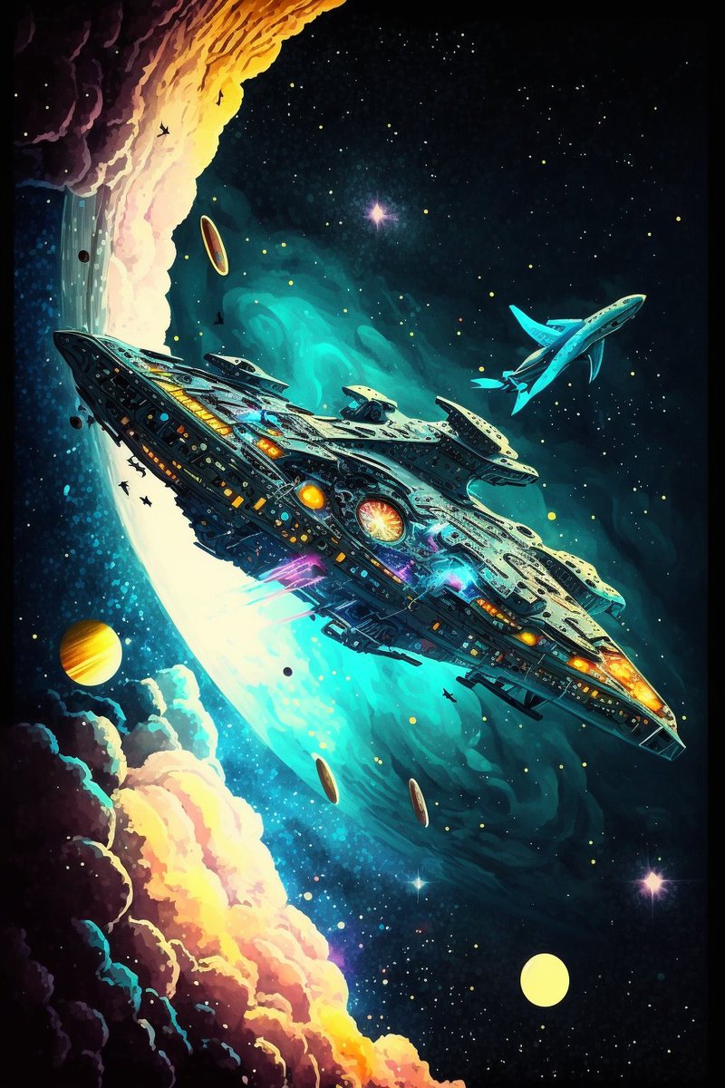 AIartCreationsX's tweet image. Which Space Ship you cruising on { PART 3}
🚀🛰️🚀👽👽🛸🛸
Make sure to comment down below. Throw a like and a retweet.

#spaceship #ship #futuristicspaceship #midjourney #aiart #aiartwork #AIArtCommuity #rocket #telsa #spacex #elonmusk #aliens #outerspace