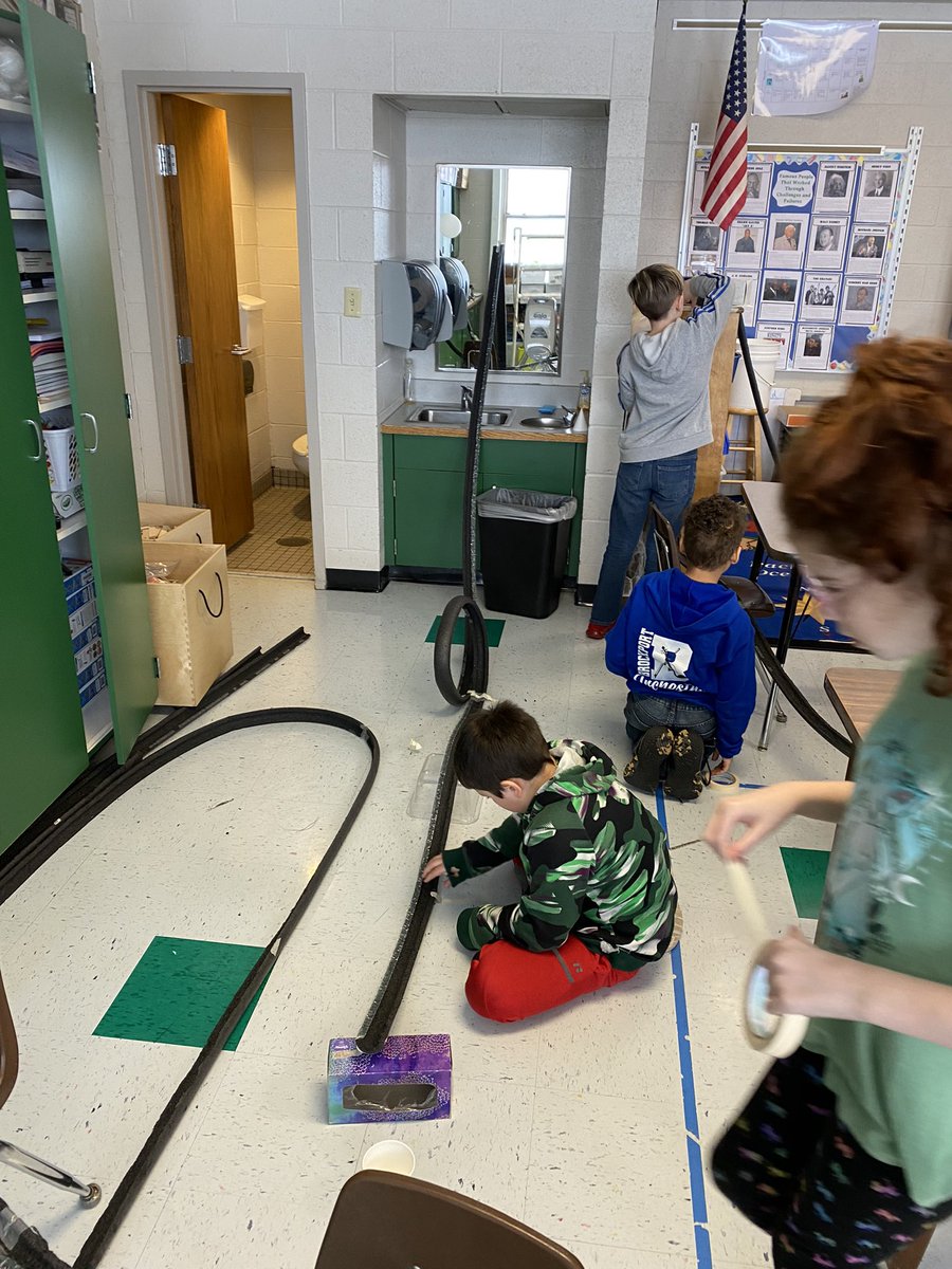 Mrs Howard’s class on the final day of marble roller coasters using their understanding of energy to get their passengers safely to the end of the track!