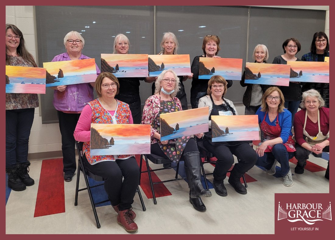 townofhrgrace's tweet photo. A few pictures from some Earhart’s 50+ Club painting classes held at the Danny Cleary Harbour Grace Community Centre with Brenda Hunt-Stevenson. 

Thanks to Brenda for volunteering her time to host these classes for the community. 

#letyourselfin https://t.co/Pei50umCwe