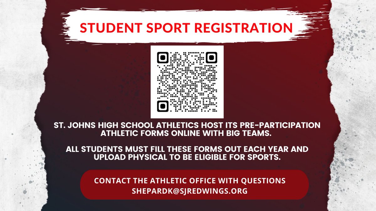StJohnsSports's tweet photo. Spring Sports are right around the corner, make sure to fill out your registration before tryouts are here. #GoRedwings https://t.co/hDsJ18Yl5Z