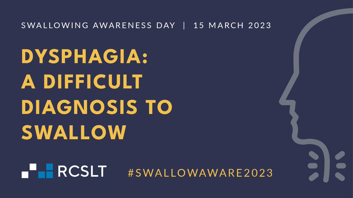 Don't forget to join us here on Swallowing Awareness Day - Wednesday, 15 March, when we'll be highlighting how speech and language therapists support people to eat, drink and swallow. Find out how to get involved here: bit.ly/3EWt8mg
#SwallowAware2023