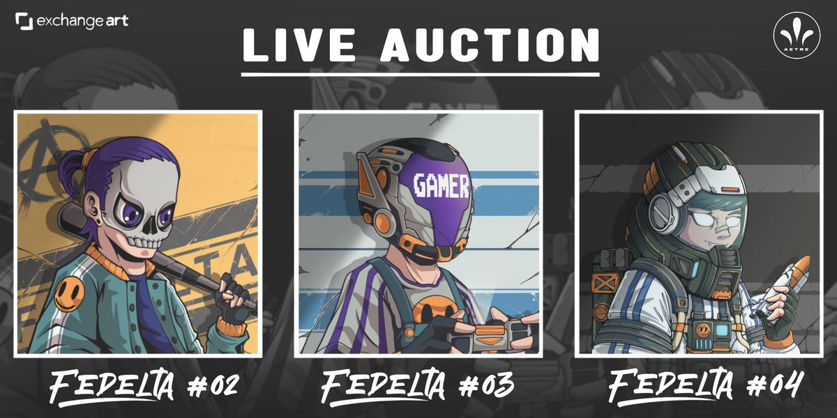 aetreditya's tweet photo. GM !
Today is Auction Day 

FEDELTA #02 - Skull Baseballer
0.5 ◎ Reserve - 0.25 ◎ Tick - 24 Hour

FEDELTA #03 - The Gamer
0.5 ◎ Reserve - 0.25 ◎ Tick - 24 Hour

FEDELTA #04 - Astronout
0.5 ◎ Reserve - 0.25 ◎ Tick - 24 Hour

Auction will strat 4PM UTC, 6 March 2023

Link 📥 https://t.co/Dxs95NOpAt