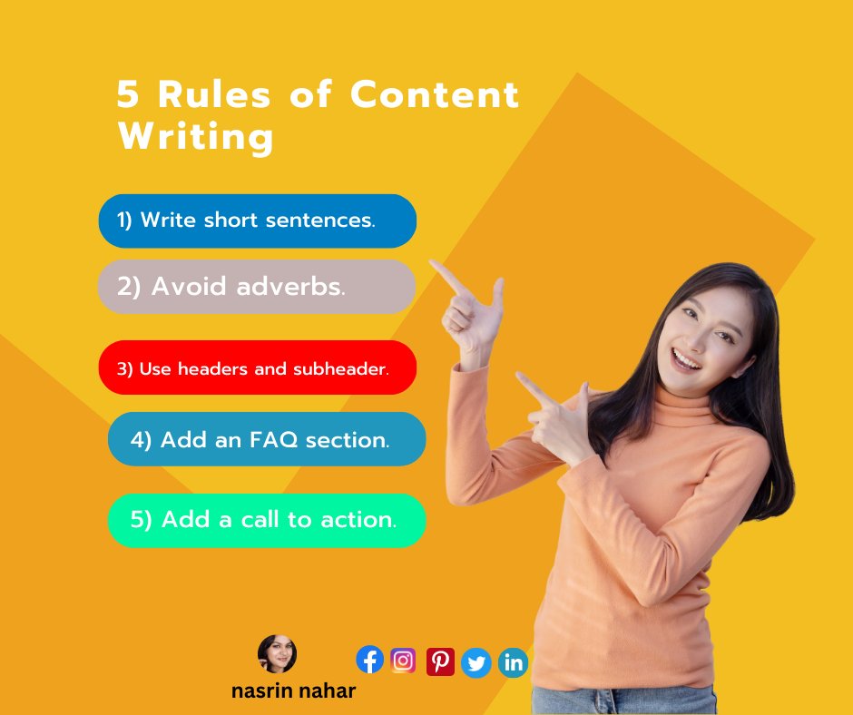nasrinnahar21's tweet photo. ✍️5 rules of content writing.
#contentwriting #ContentWritingServices #ContentWritingJobs #contentwritingperonalisation https://t.co/D9QMB3AiOq