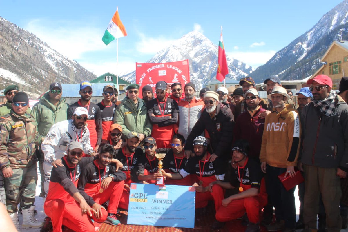 Chinar Corps🍁 - Indian Army (@chinarcorpsia) on Twitter photo #ChinarWarriors congratulate 'Chorwan Tigers' team for emerging as #Winners in Gurez Cricket Premier League 2023.
#Kashmir
#GoGurez
<a href="/adgpi/">ADG PI - INDIAN ARMY</a>
<a href="/NorthernComd_IA/">NORTHERN COMMAND - INDIAN ARMY</a>
<a href="/JKSportsCouncil/">J&K Sports Council</a>
<a href="/Media_SAI/">SAI Media</a> #ChinarWarriors congratulate 'Chorwan Tigers' team for emerging as #Winners in Gurez Cricket Premier League 2023.
#Kashmir
#GoGurez
<a href="/adgpi/">ADG PI - INDIAN ARMY</a>
<a href="/NorthernComd_IA/">NORTHERN COMMAND - INDIAN ARMY</a>
<a href="/JKSportsCouncil/">J&K Sports Council</a>
<a href="/Media_SAI/">SAI Media</a>