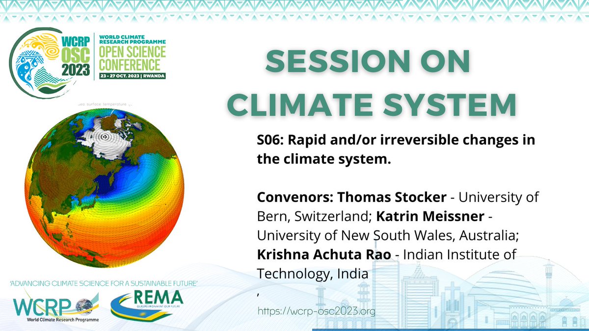 World Climate Research Programme (WCRP) (@wcrp_climate) on Twitter photo Call for Abstracts WCRP Open Science Conference Rwanda 2023 #WCRPOSC23 #climateadaptation #GlobalWarming.
Deadline 14 of March: wcrp-osc2023.org/call-abstract
<a href="/unibern/">Universität Bern</a> <a href="/EUScienceInnov/">EU Science & Innovation 🇪🇺</a> <a href="/KatrinJM/">Katrin Meissner</a> <a href="/UNSW/">UNSW</a> <a href="/iitdelhi/">IIT Delhi</a> <a href="/makrishna/">Krishna AchutaRao</a> @APN4GCR <a href="/esa/">European Space Agency</a> <a href="/eumetsat/">EUMETSAT</a> <a href="/NOAAClimate/">NOAA Climate.gov</a> <a href="/NASA/">NASA</a> <a href="/IPSL_outreach/">IPSL 🌍</a> Call for Abstracts WCRP Open Science Conference Rwanda 2023 #WCRPOSC23 #climateadaptation #GlobalWarming.
Deadline 14 of March: wcrp-osc2023.org/call-abstract
<a href="/unibern/">Universität Bern</a> <a href="/EUScienceInnov/">EU Science & Innovation 🇪🇺</a> <a href="/KatrinJM/">Katrin Meissner</a> <a href="/UNSW/">UNSW</a> <a href="/iitdelhi/">IIT Delhi</a> <a href="/makrishna/">Krishna AchutaRao</a> @APN4GCR <a href="/esa/">European Space Agency</a> <a href="/eumetsat/">EUMETSAT</a> <a href="/NOAAClimate/">NOAA Climate.gov</a> <a href="/NASA/">NASA</a> <a href="/IPSL_outreach/">IPSL 🌍</a>