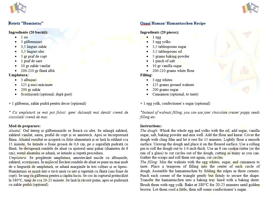 🇷🇴Romania's diverse #Jewish heritage is also reflected in culinary tradition. We tried the ”Oznei Haman” recipe of Ela Danielescu from the #Jewish #community of #Maramureș. Discover it in ”Maramureș – GastroEtnoArt” - great research by Muzeul Maramureşean. Chag #Purim Sameach!