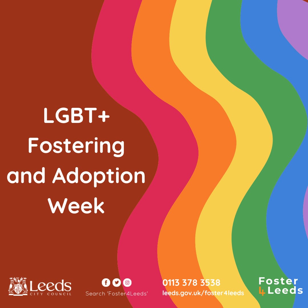 We're proud to have a diverse and inclusive network of foster carers in Leeds and are always encouraging people from the LGBTQ+ community to consider fostering #foster4leeds