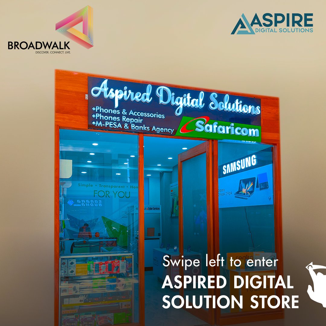 BroadwalkMall's tweet photo. Looking for the perfect gift. 🤩Come by to Aspired Digital solutions store in Broadwalk mall &amp; get her the perfect phone &amp; accessories.  
#FreeParking #StepIntoBroadwalk #DiscoverBroadwalk #AspiredDigitalSolutions #CelebrateHer https://t.co/87VabiRXZK