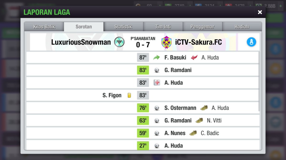 Hasil pertandinhan leg 2 <a href="/INC_LTEI/">Indonesia Nations Cup #INCXLI</a> 
@luxuriouss_fc 🆚️ <a href="/iCTVSakuraFC/">iCTV-Sakura.FC</a> 

#incxxvi <a href="/LigaTopEleven/">Liga Top Eleven Indonesia 🇮🇩</a>