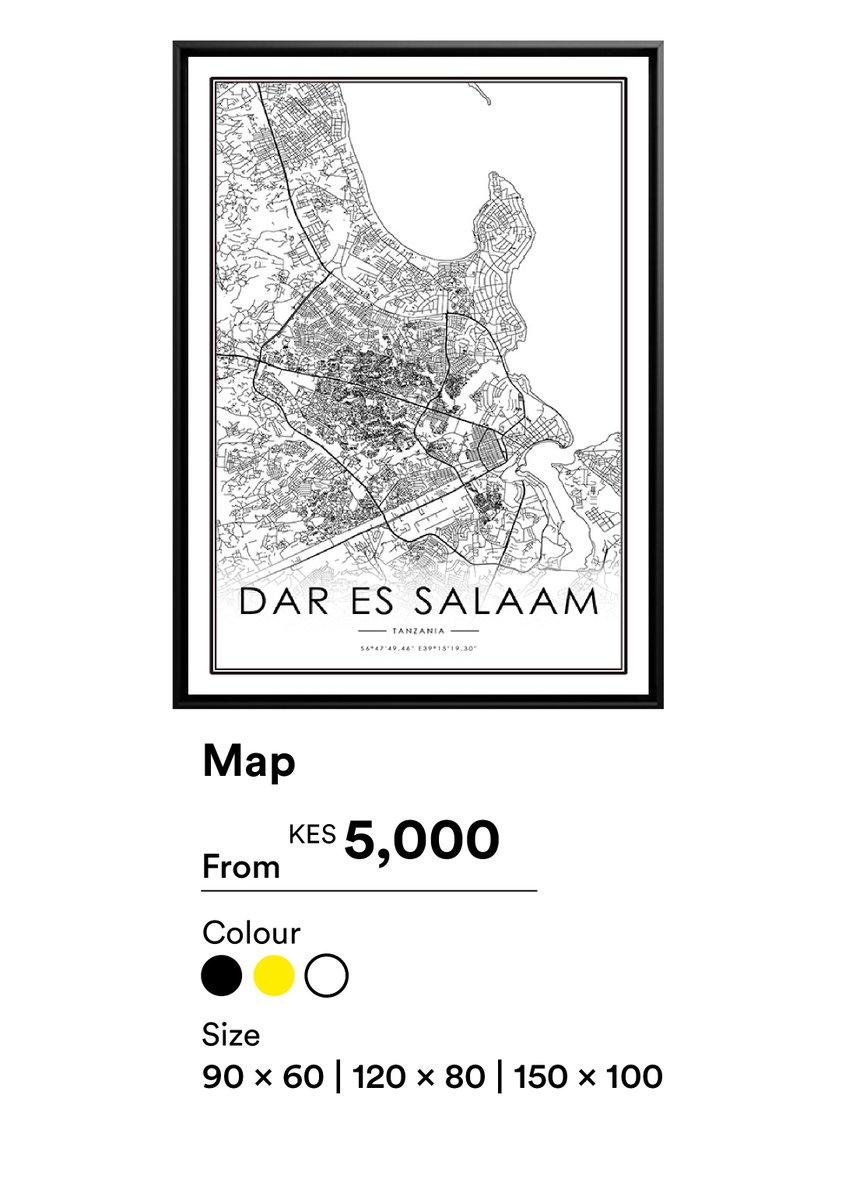 Transform your walls with our premium-quality canvas map pieces! 
Our Dar es Salaam map is  framed on floating frame for a sophisticated look. 
 #JusticeForMzeeCheseret 
China Square Nyamakima Selective Outrage Rachael Ruto Xtian Dela Gachagua  Ronoh Meru University Fred Matiang