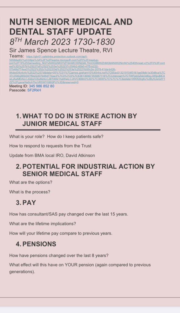 Calling all Consultants <a href="/NewcastleHosps/">Newcastle Hospitals</a> Very important meeting on Wed. Please attend or zoom in 👍👍