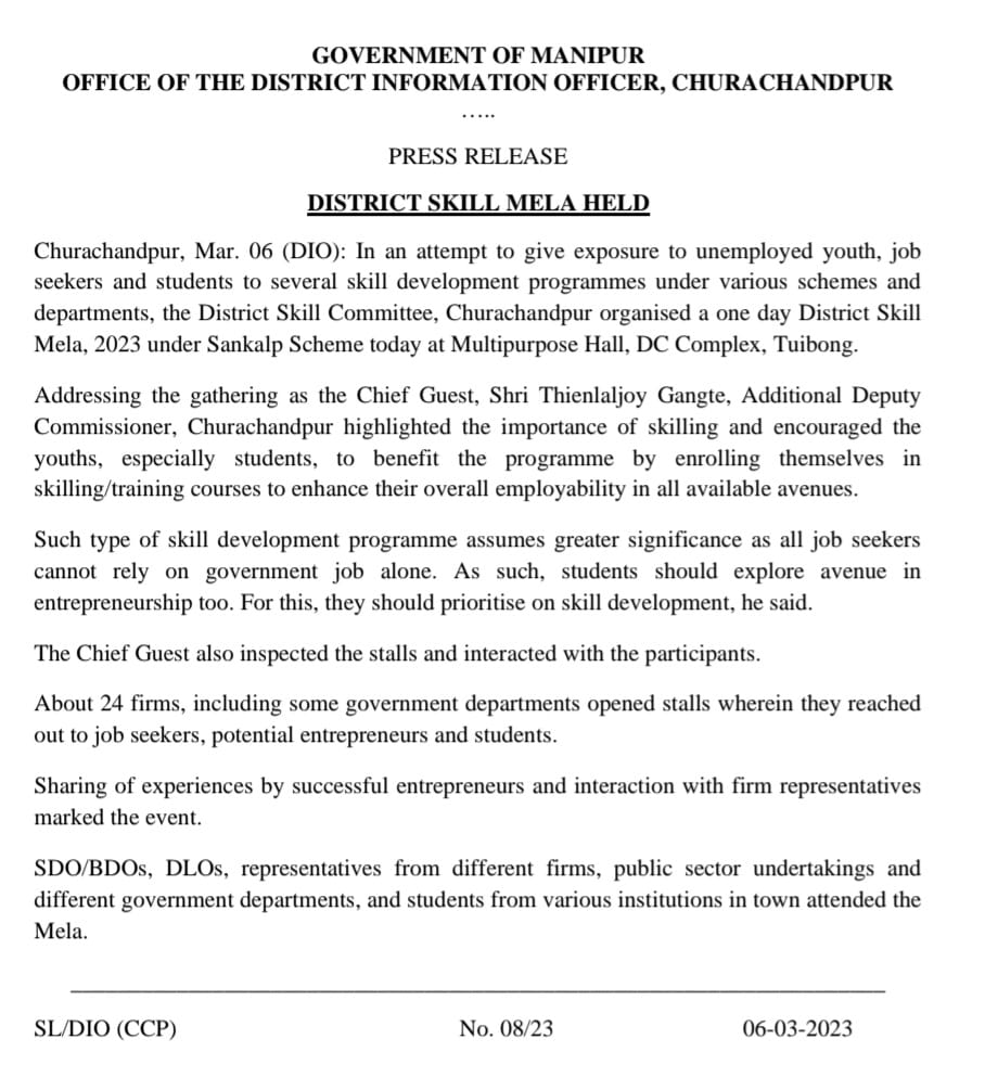 District Information Office, Churachandpur tweet media