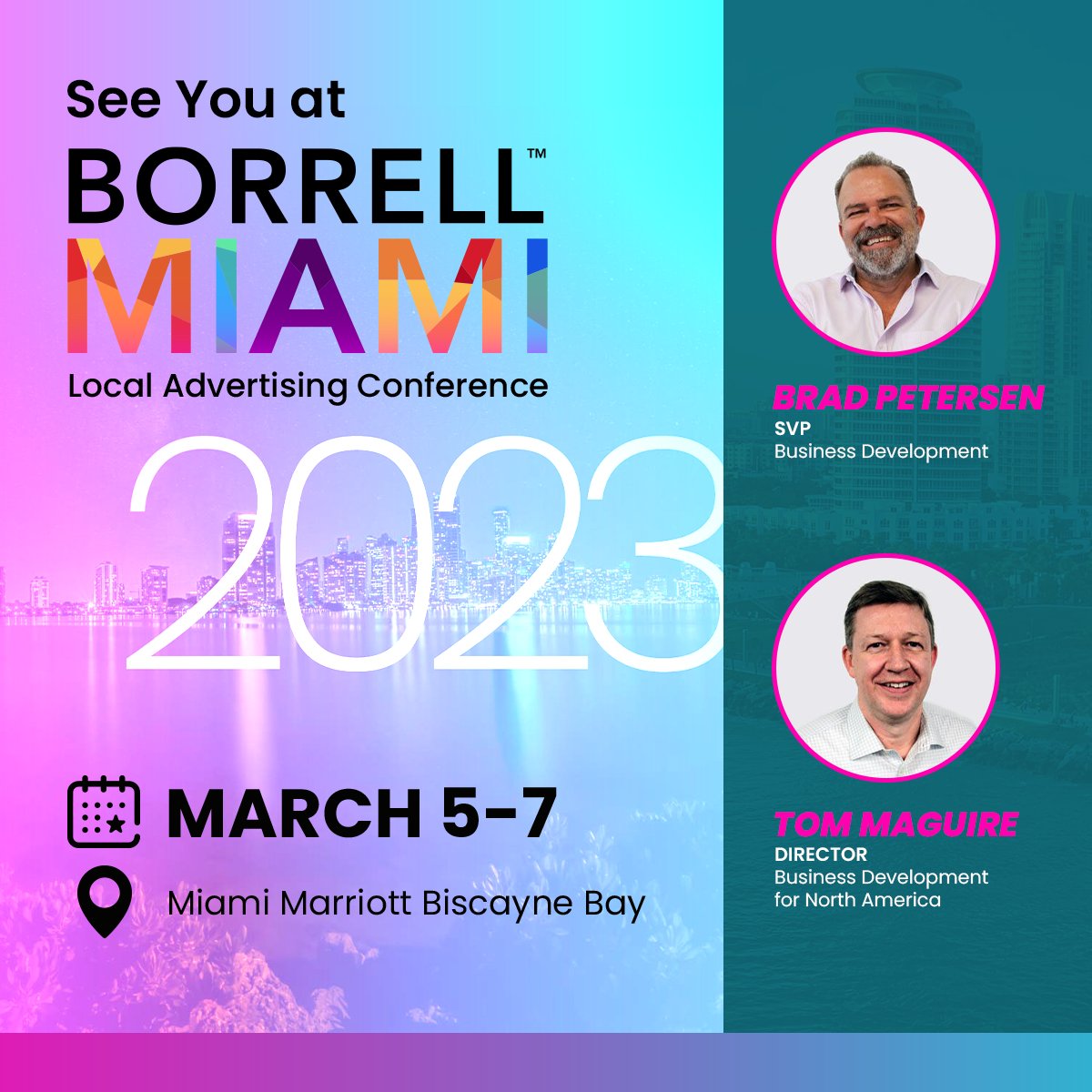 matchcraft's tweet photo. MatchCraft is at #BorrellMiami2023 with Brad Petersen and Tom Maguire! Come say hi and let's connect! #MatchCraft https://t.co/6KICcJc8j8