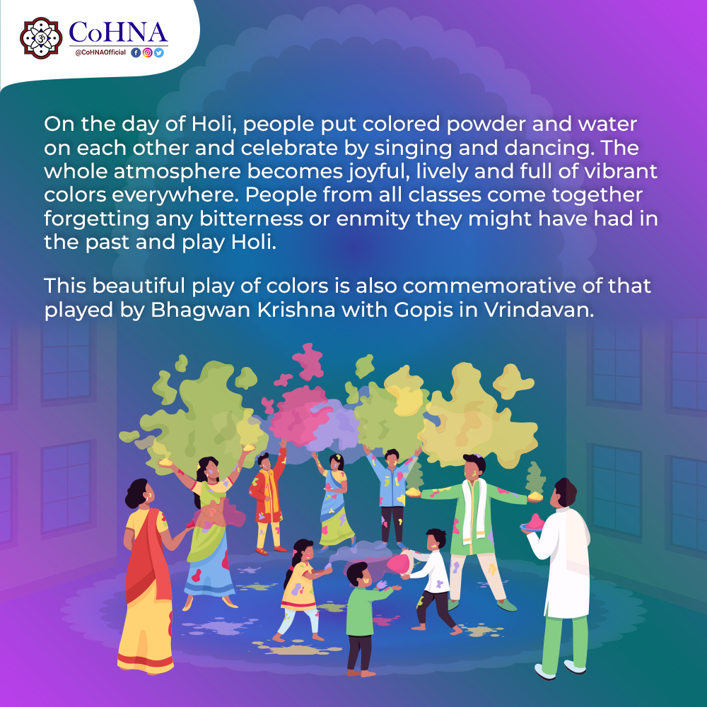 Holi is a vibrant and lively Hindu festival of colors that welcomes the arrival of spring and celebrates the victory of good over evil. 

#holi2022 #chotiholi #hollikadahan #festivalofcolors #cohna