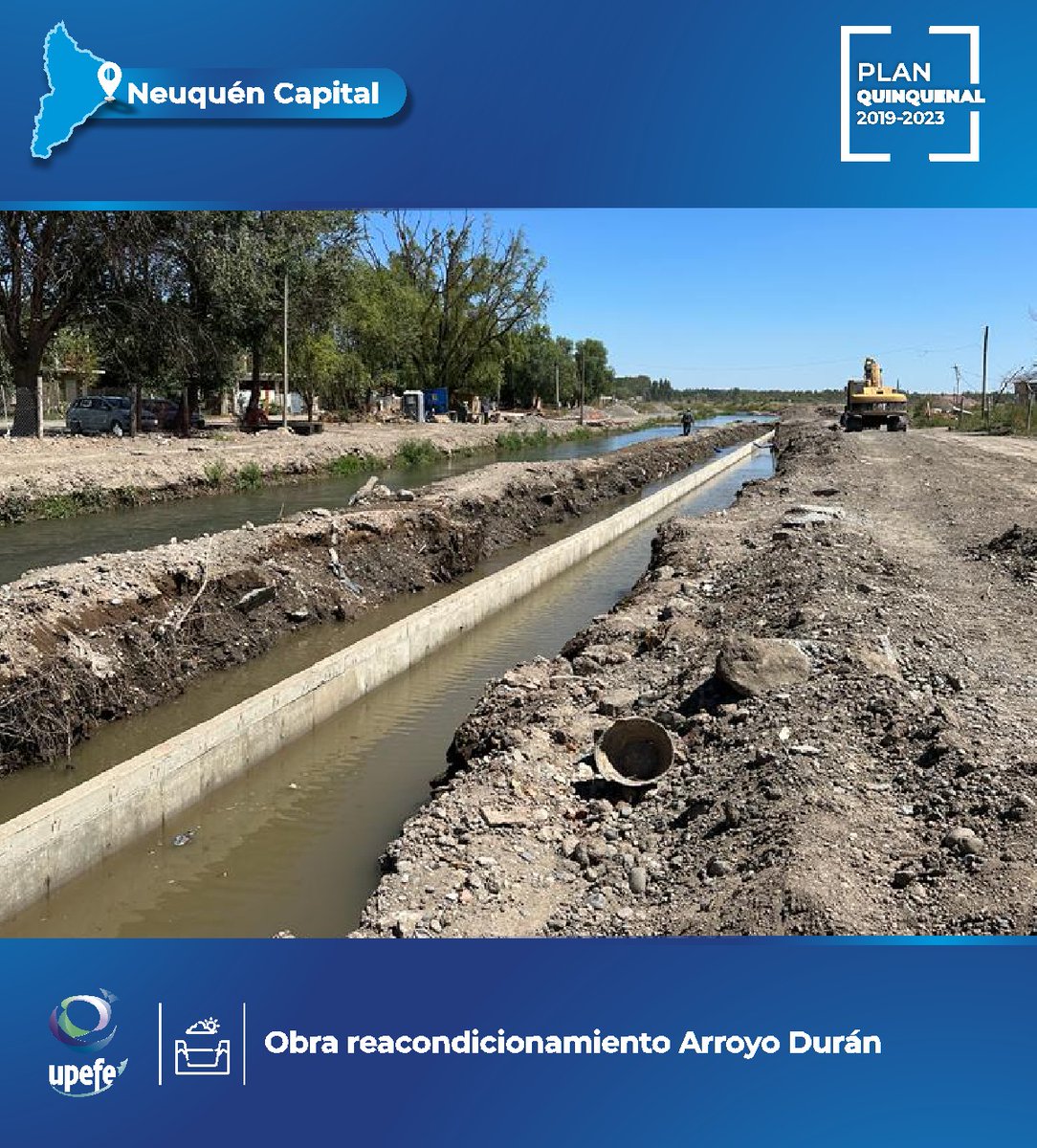OmarGutierrezOk's tweet photo. ¡Buen día!
Continuamos trabajando en el reacondicionamiento del Arroyo Durán. Una obra que beneficia a más de 230 mil habitantes de la ciudad de Neuquén e incorpora otros 600 m de paseo lineal que incluye
🏃🏻‍♂️vereda
🚲bicisenda
🪑bancos
💡iluminación
💧riego
¡Mirá! 👇🏼 https://t.co/HZEp3GxGRa