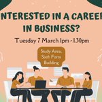 Year 10s to Year 13s - Head down to the Study Area in the Sixth Form Building tomorrow at 1pm for our lunchtime talk 'Careers in Management Consultancy' #careersadvice #careers 