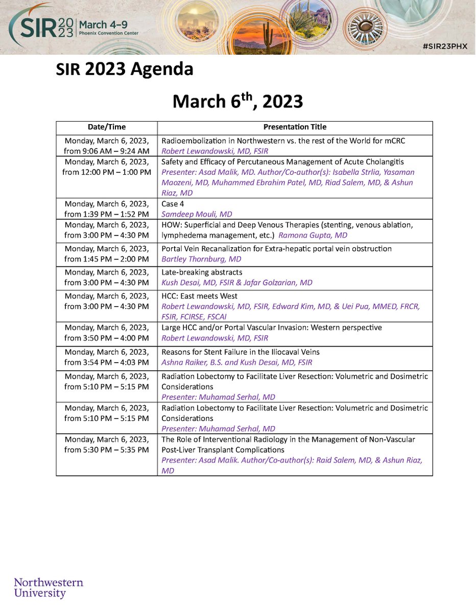 Northwestern Radiology (@nuradiology) on Twitter photo The #SIR23PHX agenda features so many <a href="/NorthwesternIR/">NorthwesternIR</a> speakers presenting this year! We're thrilled to share each one with you! Don't miss out on these opportunities. #pelvic #oncology #hematology The #SIR23PHX agenda features so many <a href="/NorthwesternIR/">NorthwesternIR</a> speakers presenting this year! We're thrilled to share each one with you! Don't miss out on these opportunities. #pelvic #oncology #hematology