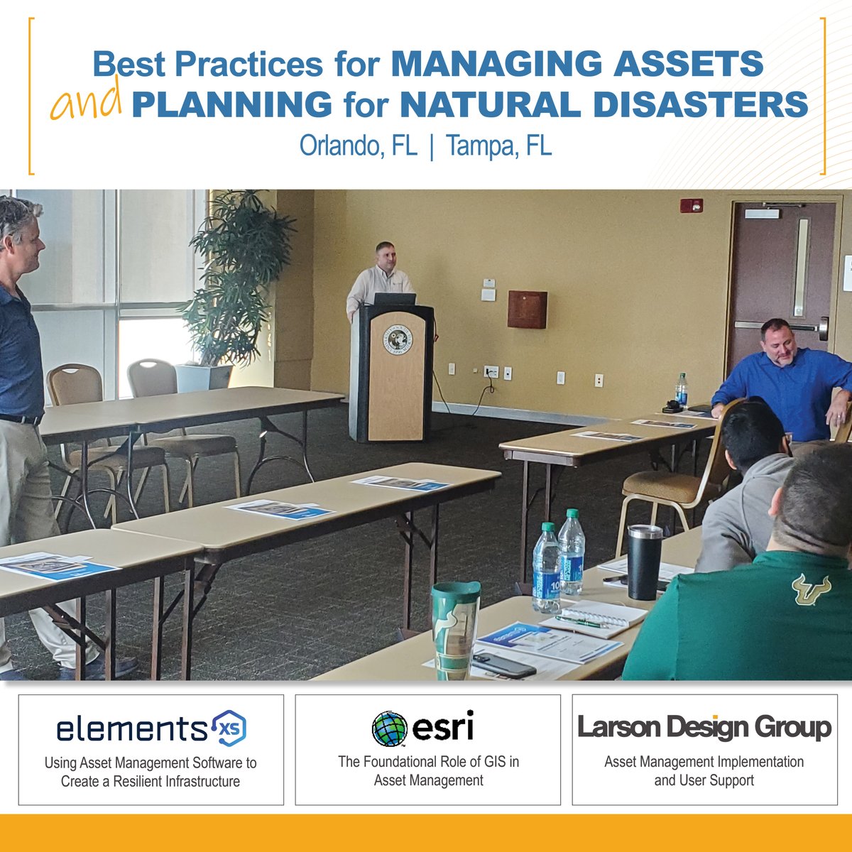LDGnews's tweet photo. LDG recently partnered with Esri and Novotx and held two events in Florida: Best Practices for Managing Assets and Planning for Natural Disasters. Download our GIS Asset Management and Water/Wastewater brochure here: https://t.co/9yq4hB6Veg https://t.co/3zLvO3rLOW