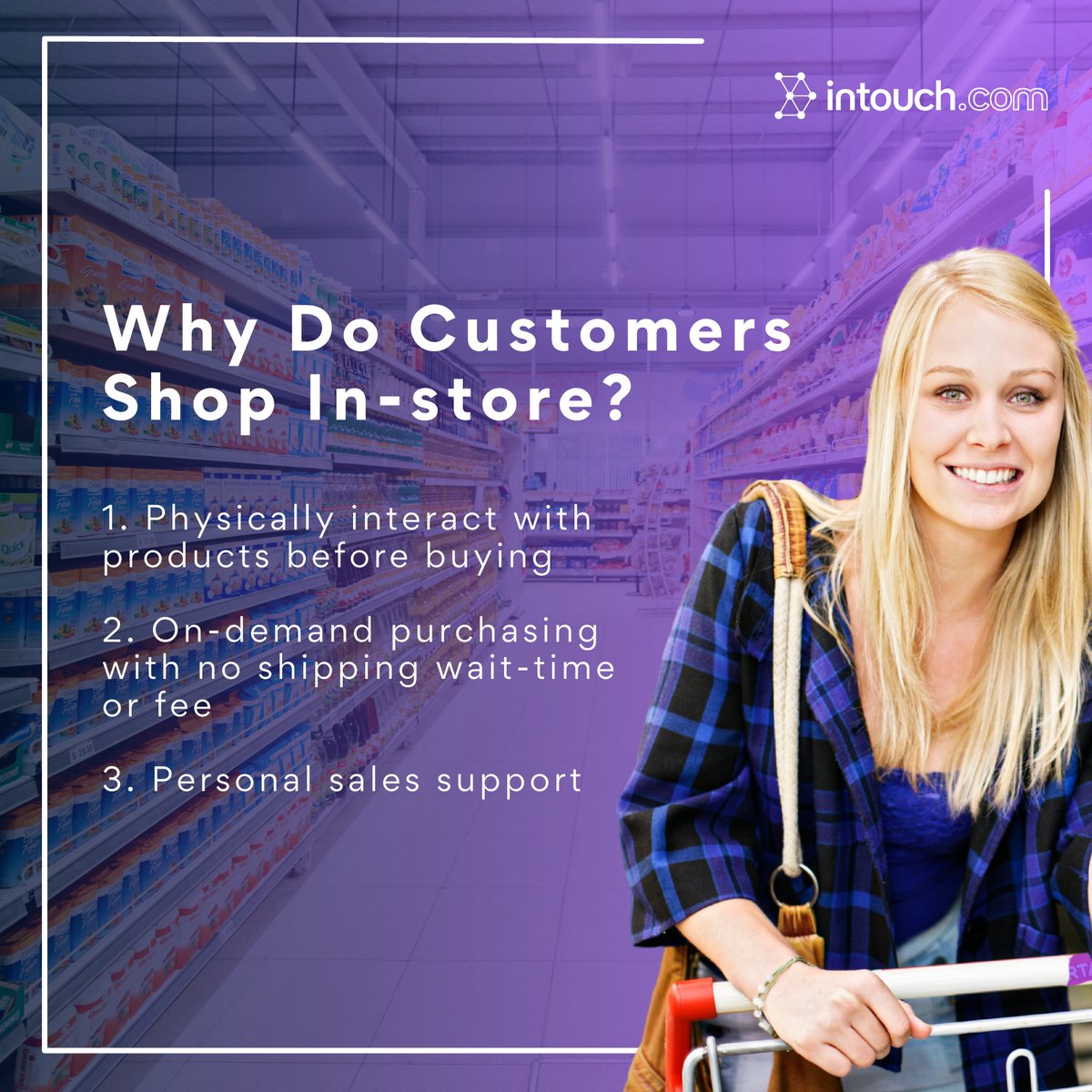 Brick-and-Mortar shopping will always be a customer favorite. At Intouch.com, we connect retailers and advertisers to in-store customers using the latest AI and ML.
Sign up to learn more: intouch.com/request-demo

#retailmedianetworks #retailtech #AI #advertising