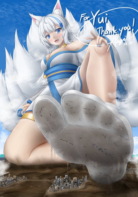 Skeb納品しました!
無邪気に都市を遊び場にしちゃう依頼者さんのオリキャラの狐娘さんです
悪意が無いのに大きいというだけでめちゃくちゃになっちゃうのすき
リクエストありがとうございました! 