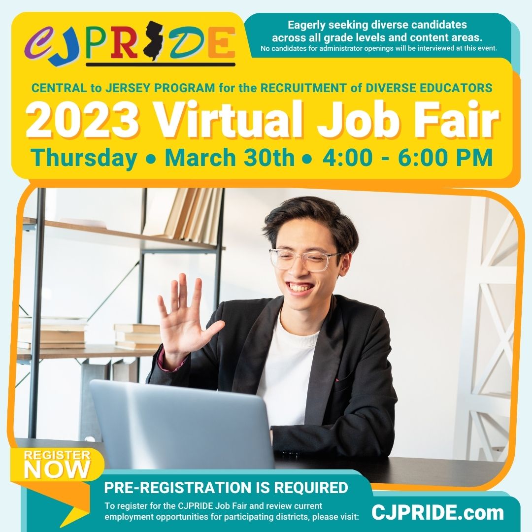njstride's tweet photo. Calling all NJ Educators! Meet dozens of School districts eagerly seeking candidates for all grades and content areas! The CJPRIDE 2023 Virtual Job Fair is on March 30th. Registration is required. https://t.co/tFGIAmiwti
#NJEducator #DiversityInEducation #JobFair @NewJerseyDOE https://t.co/wQbeMjxOW4