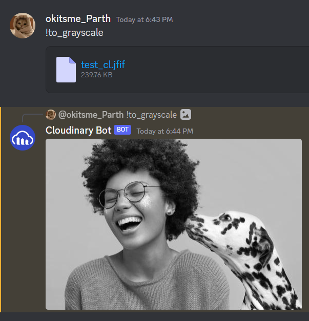 4gameparth's tweet photo. Created a Discord bot that does image manipulation stuff, such as automatically blurring faces, blurring a certain area, adding text over an image, background removal, & many more. All this in one place by one bot, backed by @cloudinary API
@colbyfayock @midudev
#cloudcreate https://t.co/g5ULXa6Ioa