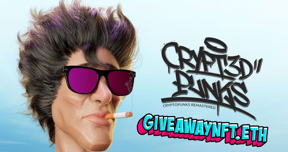 🚨 WL #GIVEAWAY 🚨

🏆 10x WL Spots Crypt3D Punks
 
MUST:
1. Follow <a href="/GiveawayNFT_eth/">GiveawayNFT</a> <a href="/crypt3d_punks/">Crypt3d Punks</a> <a href="/kloakatv/">kloaka.eth</a> 
2. RT + ♥️ 
3. Tag 3 or more Friends!
4. Tell us why you want a spot ?

Winners selected after 72 hours.
#nft #NFTGiveaway #NFTCommunity #crypt3dpunks