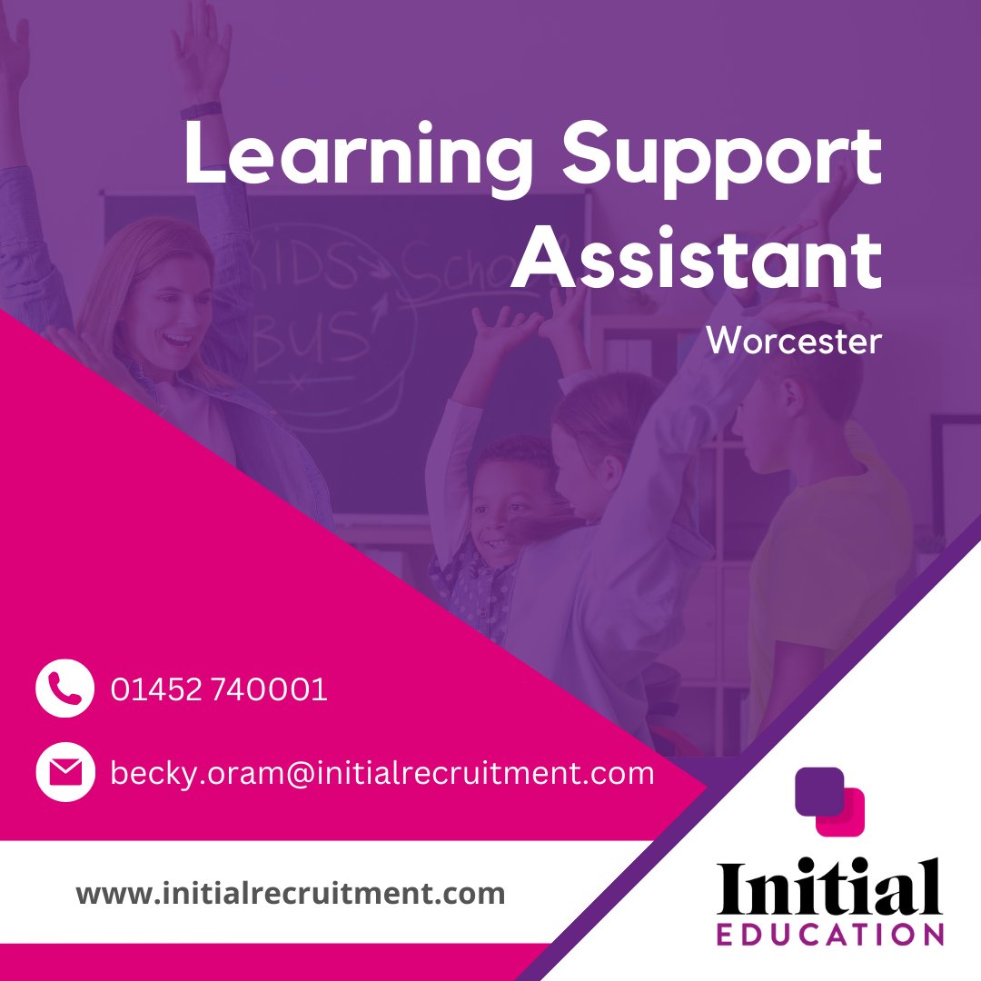 A #learningsupportassistant involves supporting children and assisting the class teacher and therapists with general pupil self-care, maintaining the learning environments and assisting with administration.

initialrecruitment.com/job/learning-s…