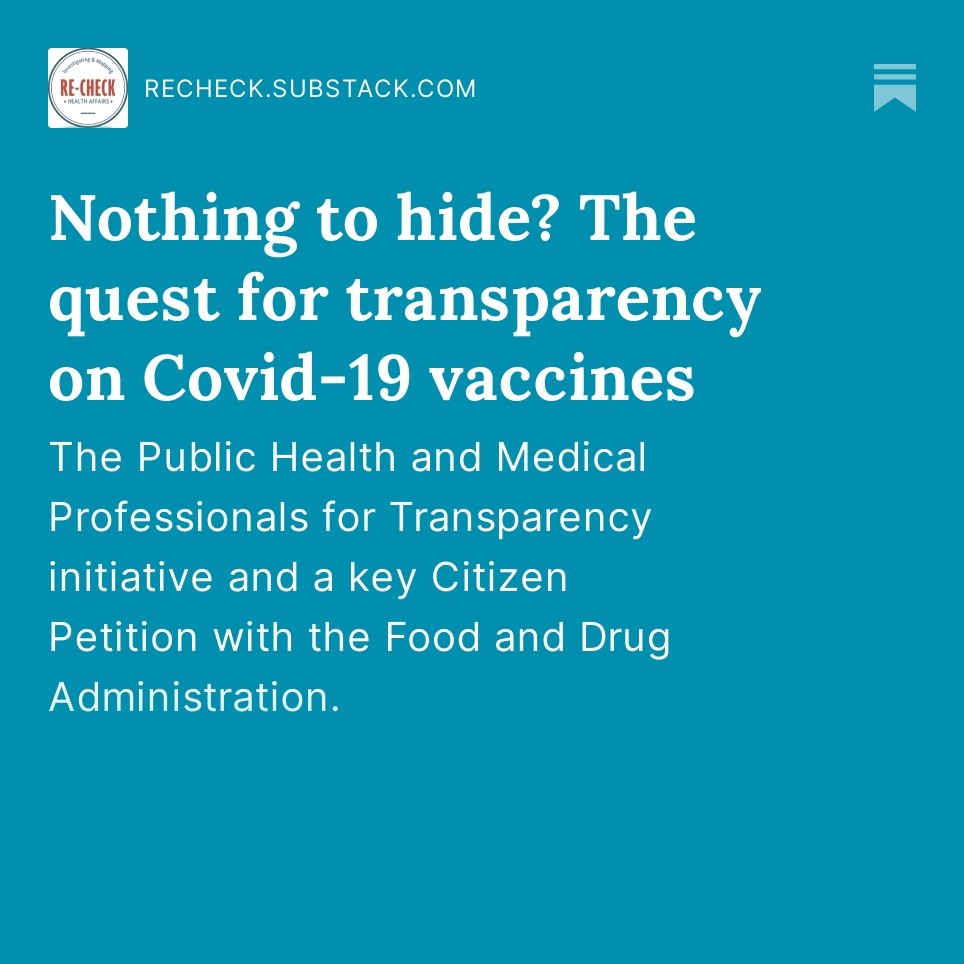 Our <a href="/RecheckHealth/">Re-Check</a> newsletter is out. Evidence and food for thought on public health and medicine. Free in open access, donations welcome. recheck.substack.com/p/nothing-to-h… Featuring among others <a href="/carlheneghan/">Carl Heneghan</a> <a href="/Antithese_Media/">ANTITHÈSE</a> <a href="/AaronSiriSG/">Aaron Siri</a> <a href="/MaryanneDemasi/">Maryanne Demasi, PhD</a> <a href="/ggreenwald/">Glenn Greenwald</a> <a href="/KatherineEban/">Katherine Eban</a>